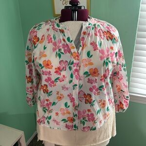 J. Crew Cotton Spring Floral Blouse